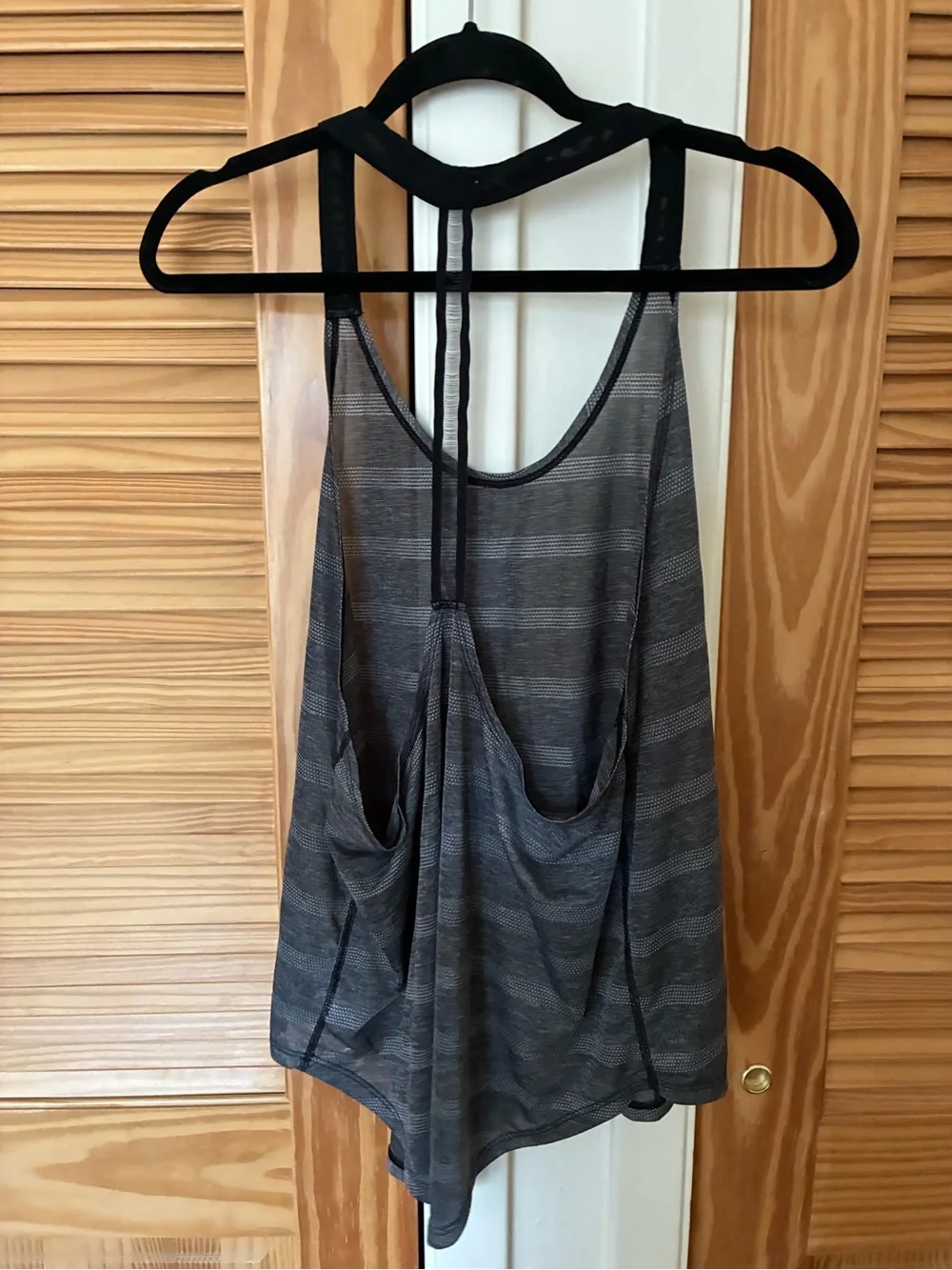 Women's Gray Striped Racerback Tank Top - Brand: NIKE size large